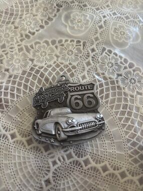 Kay Collective Route 66 Engraved Pewter Pendant - Silver